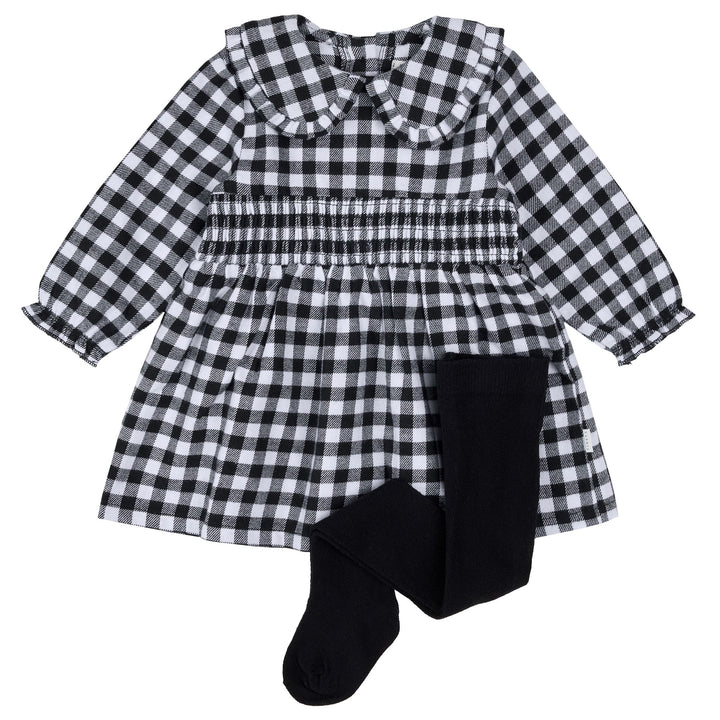 Petit Lem 40E40 Dress &amp; Leggings Set (Black Gingham)