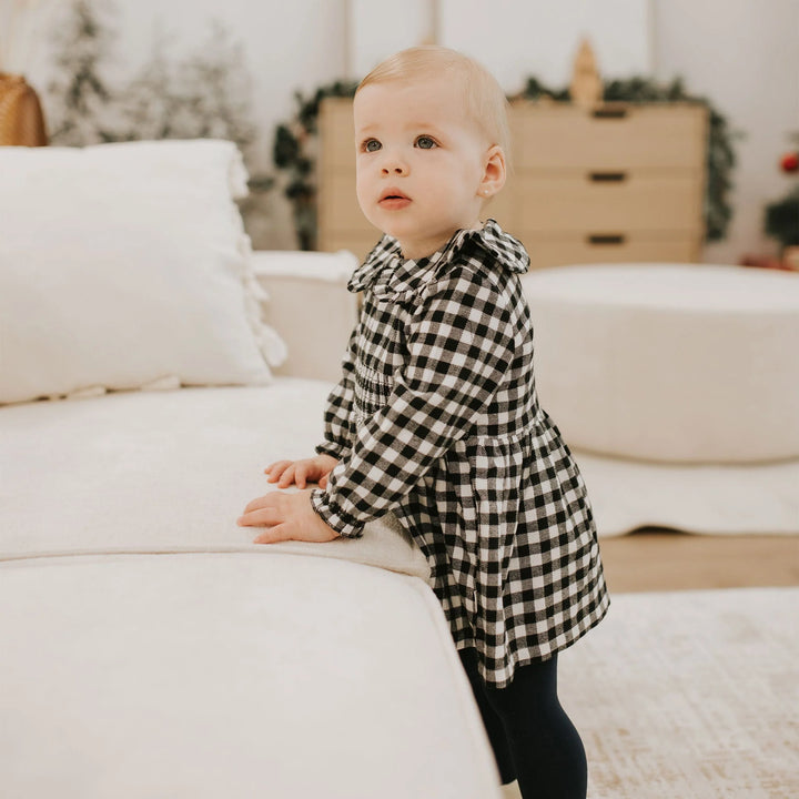 Petit Lem 40E40 Dress &amp; Leggings Set (Black Gingham)