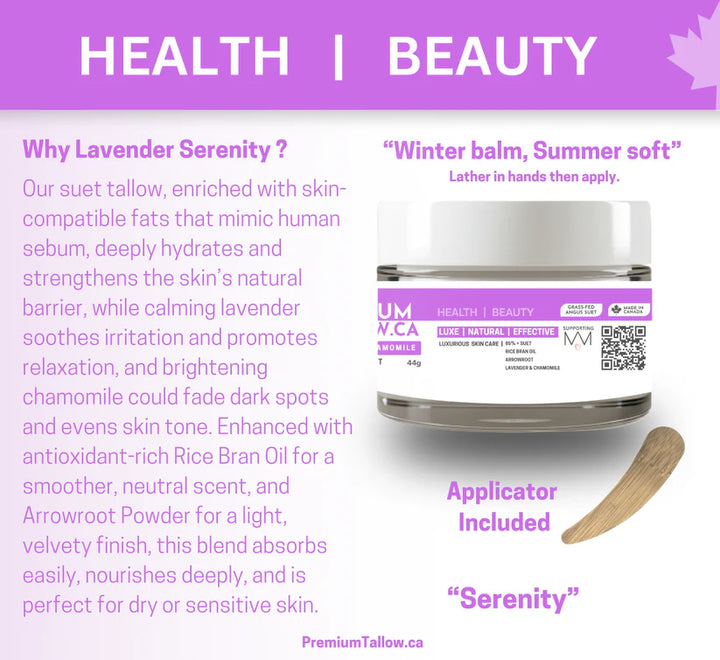 Premium Tallow Lavender Serenity Suet Tallow (Grande - 50g)