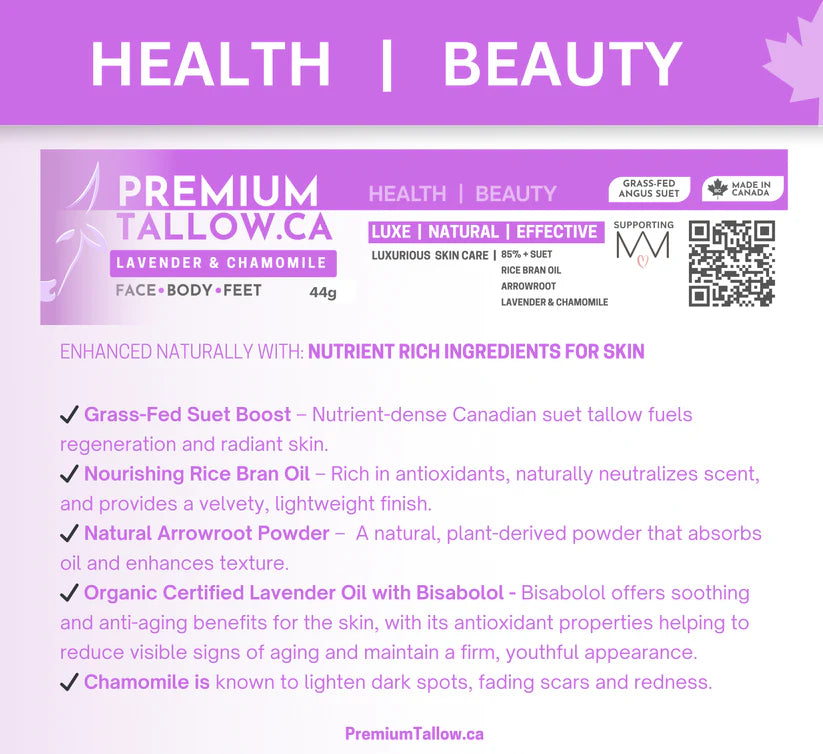 Premium Tallow Lavender Serenity Suet Tallow (Grande - 50g)