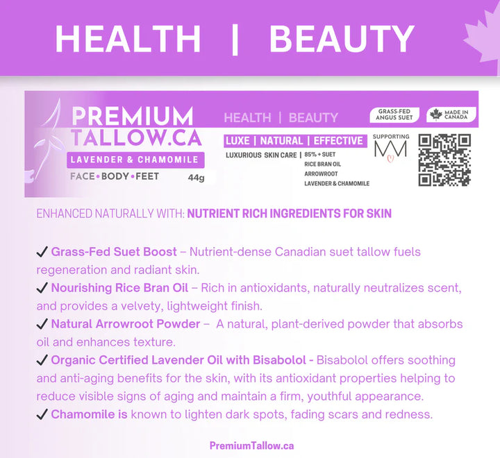 Premium Tallow Lavender Serenity Suet Tallow (Grande - 50g)