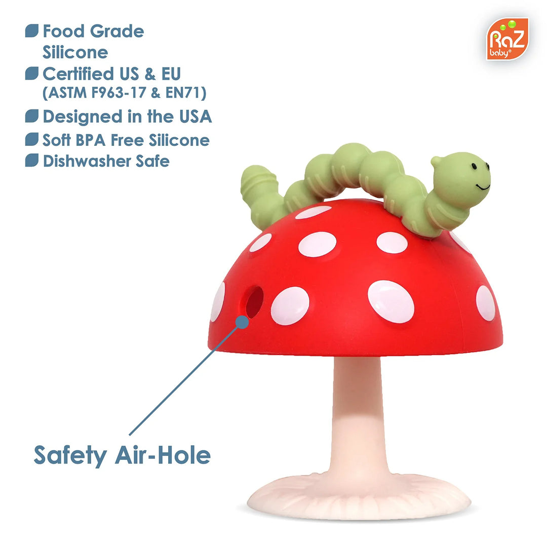 Razbaby Chompy Mushroom Grip Silicone Teether