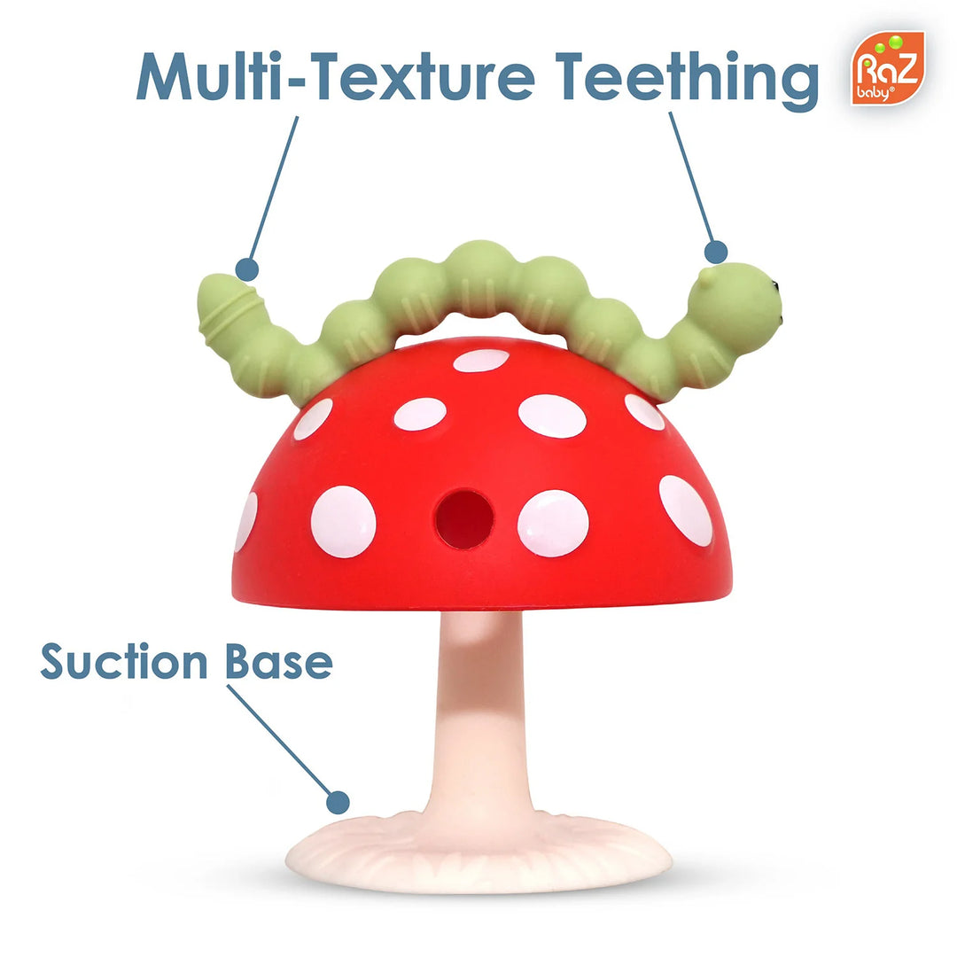 Razbaby Chompy Mushroom Grip Silicone Teether