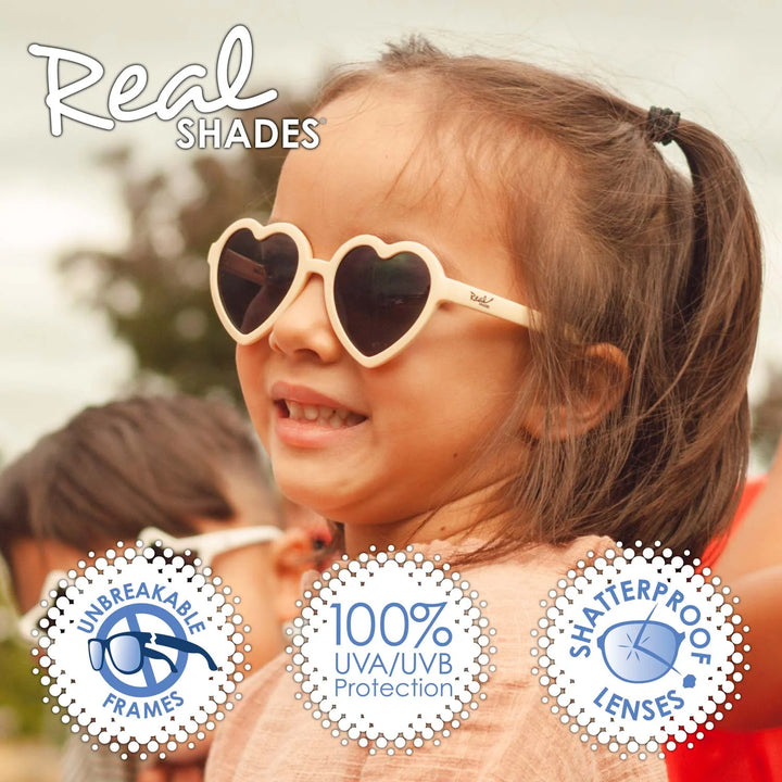 Real Shades Heart Sunglasses (Rose Tan Pink)