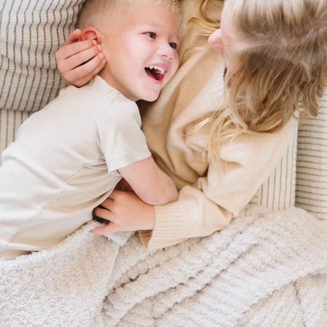 Saranoni Ribbed Bamboni Receiving Blanket (Moonbeam)