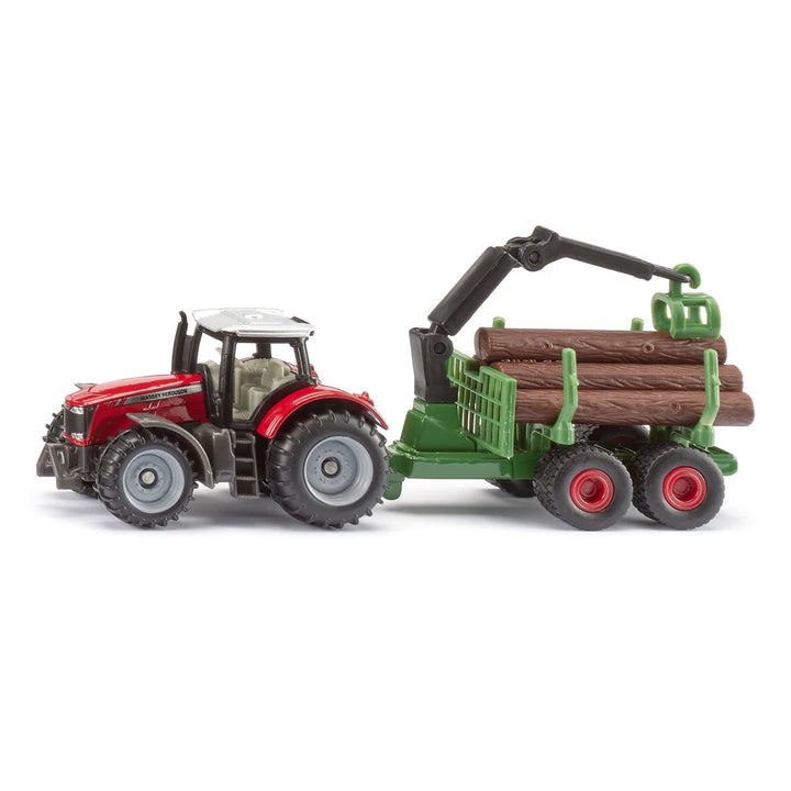 Siku Massey Ferguson with Forestry Trailer