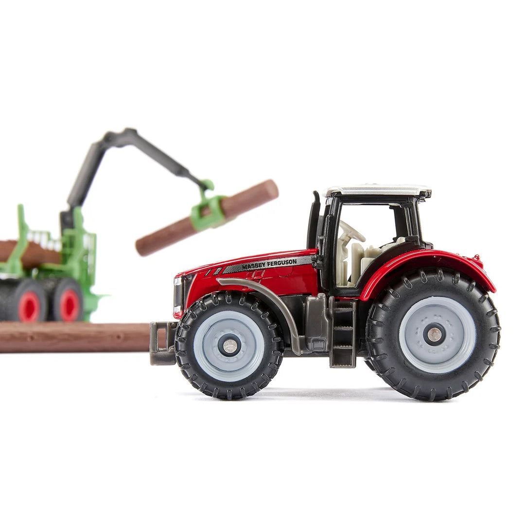 Siku Massey Ferguson with Forestry Trailer