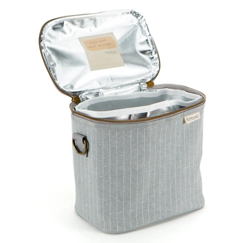 SoYoung Petite Lunch Poche Pinstripe Heather Grey