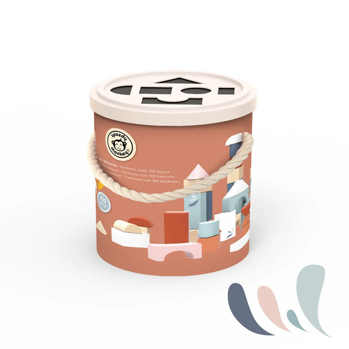 Speedy Monkey Drum with 100 Blocks &amp; Shape Sorter