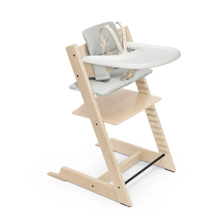 Stokke Tripp Trapp High Chair 2 Cushion, Tray, &amp; Newborn Set (Natural/Nordic Grey)