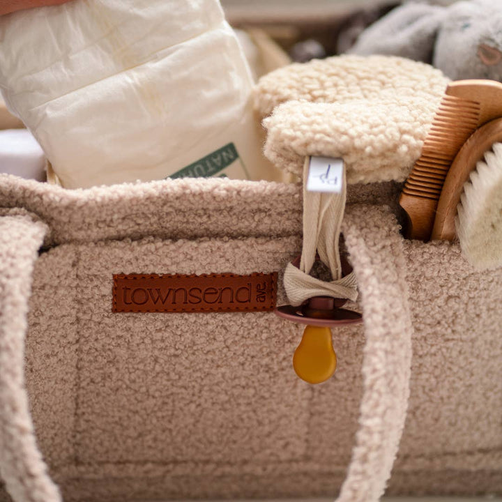 Pip + Phee Teddy Diaper Caddy (Taupe)