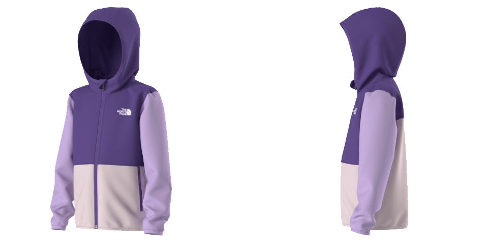 The North Face Kids Glacier Full-Zip Hoodie (Peak Purple/Lite Lilac/Pale Blossom)