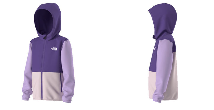 The North Face Kids Glacier Full-Zip Hoodie (Peak Purple/Lite Lilac/Pale Blossom)