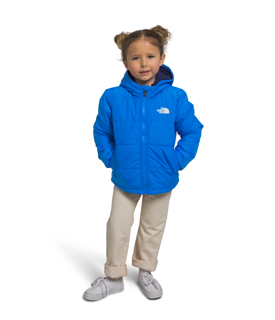 The North Face Mt Chimbo Reversible Full Zip Hooded Jacket Kids 6 Optic Blue