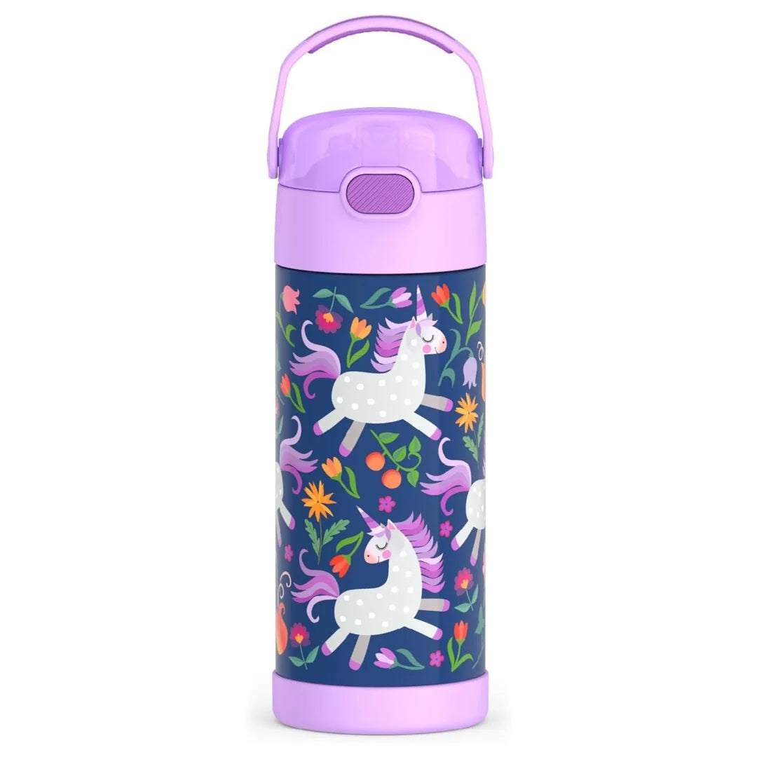 Thermos FUNtainer Stainless Steel Water Bottle 14oz (Unicorn Blooms)