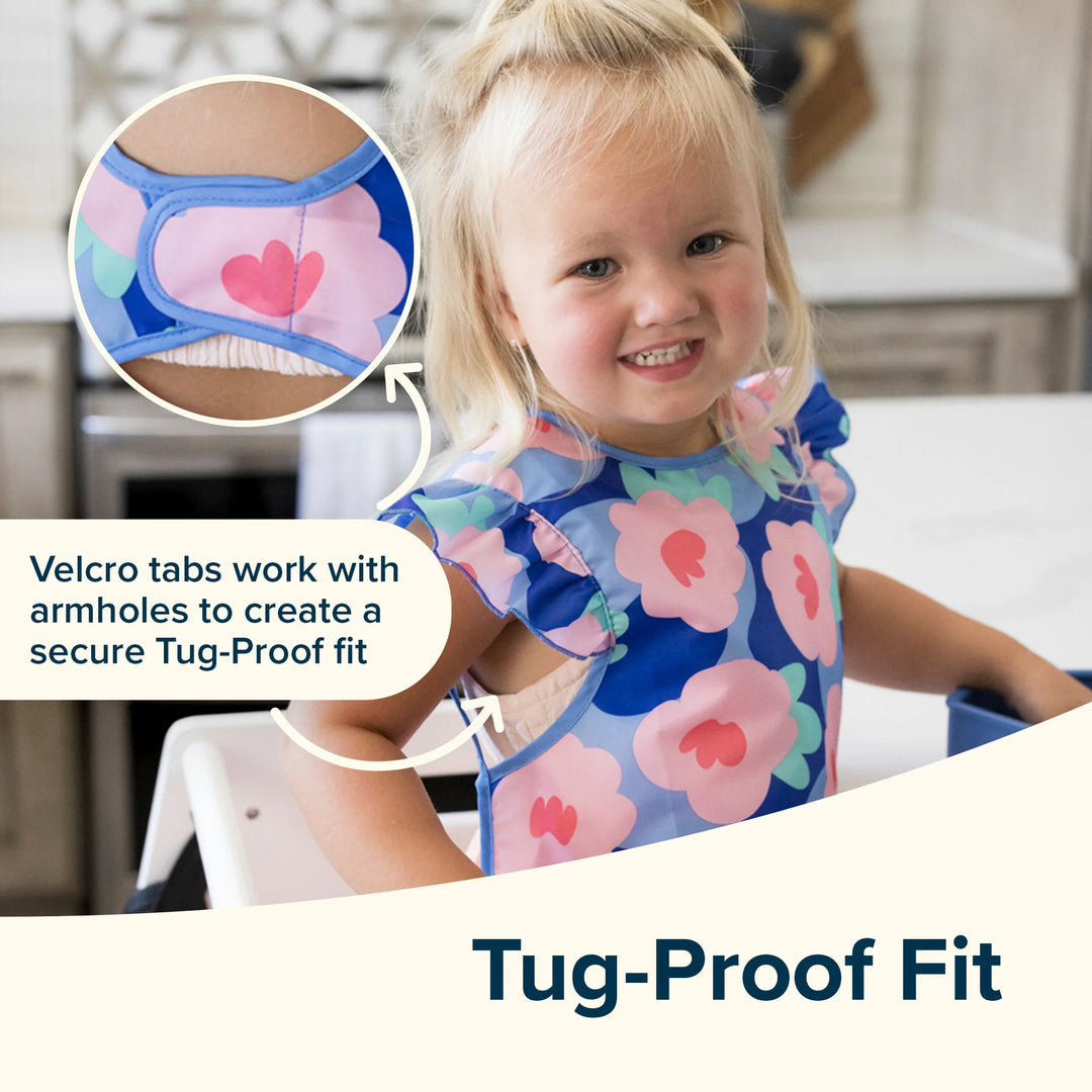 Tiny Twinkle Mess-Proof Apron Bib (Vintage Flags)