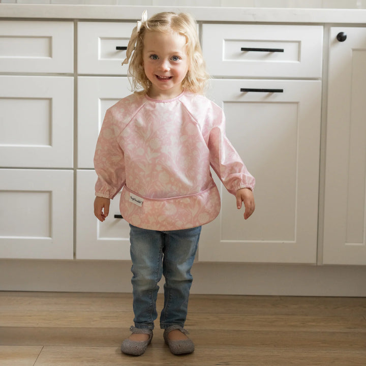 Tiny Twinkle Mess-Proof Full Sleeve Bib (Toile Floral)