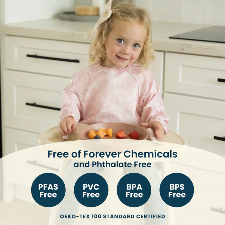 Tiny Twinkle Mess-Proof Full Sleeve Bib (Varsity Flags)