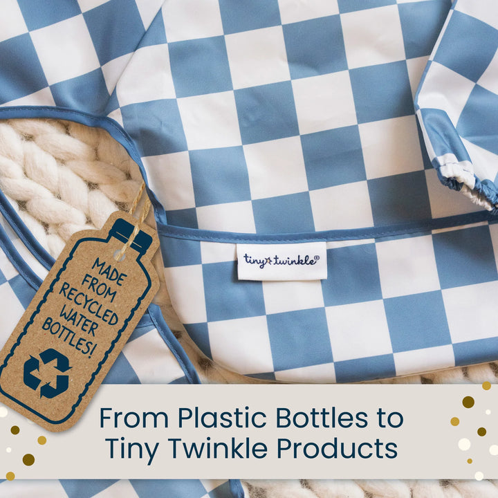 Tiny Twinkle Mess-Proof Full Sleeve Bib (Varsity Flags)