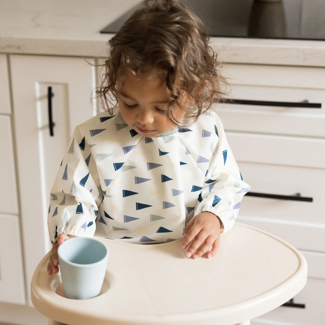 Tiny Twinkle Mess-Proof Full Sleeve Bib (Varsity Flags)
