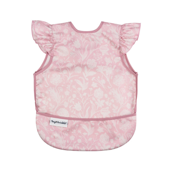 Tiny Twinkle Mess-Proof Ruffle Apron Bib (Toile Floral)