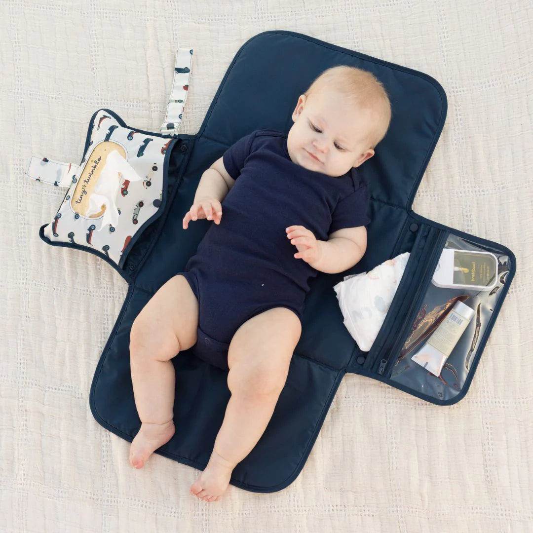 Tiny Twinkle Portable Diaper Changing Pad (Vintage Cars)