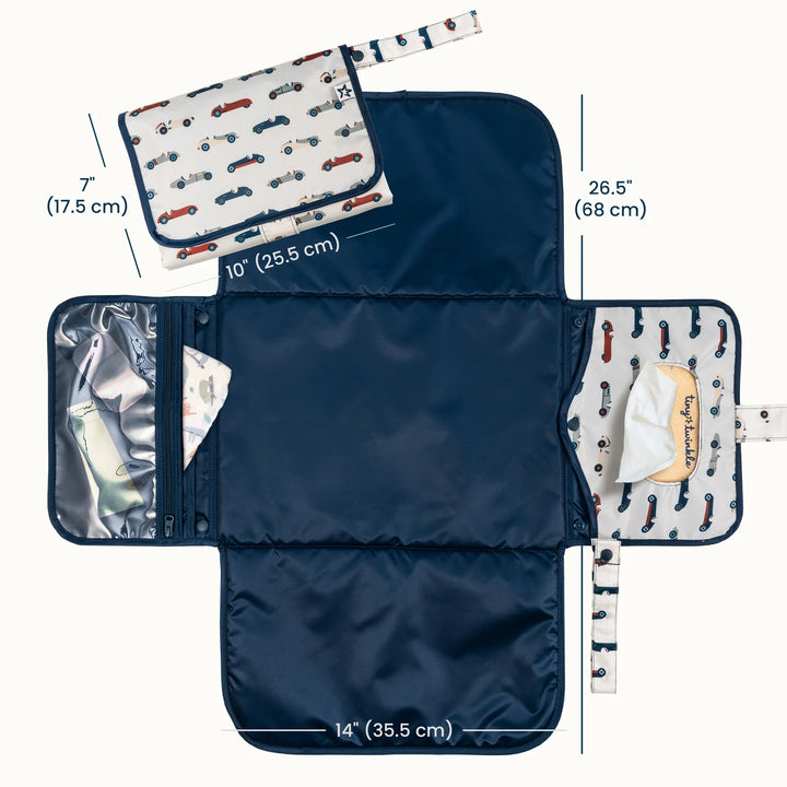 Tiny Twinkle Portable Diaper Changing Pad (Vintage Cars)
