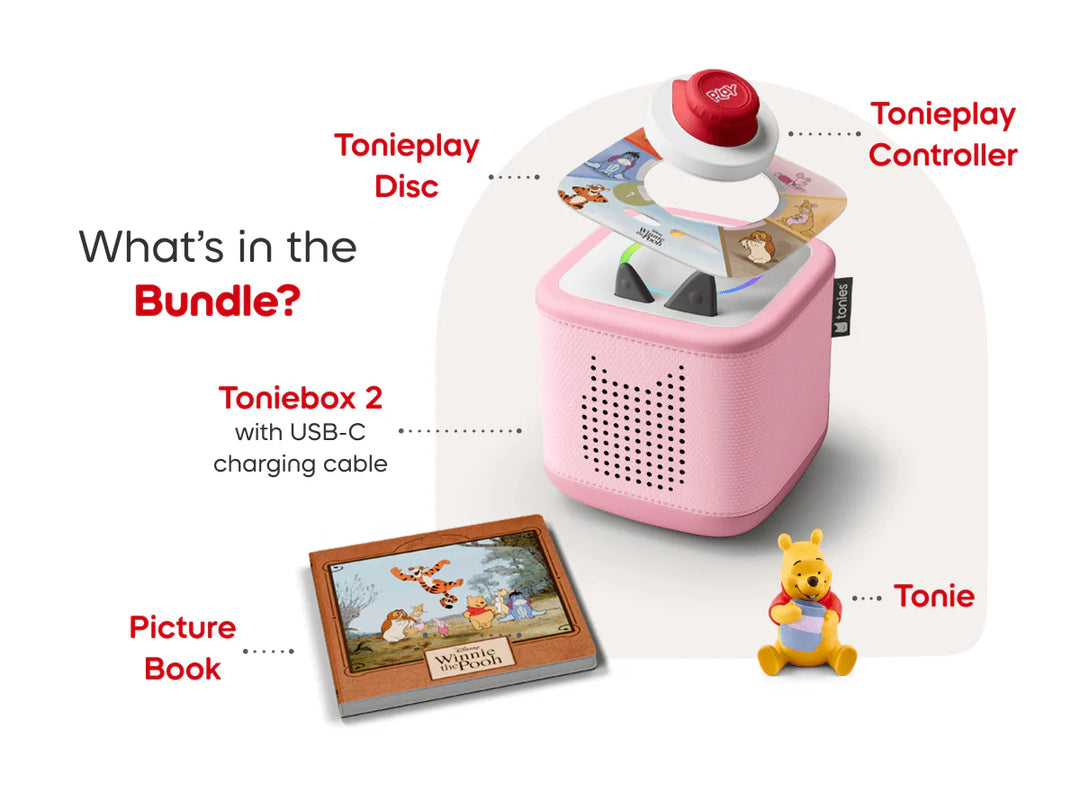 Tonies Toniebox 2 Play Set: Winnie the Pooh (Cloud Pink)