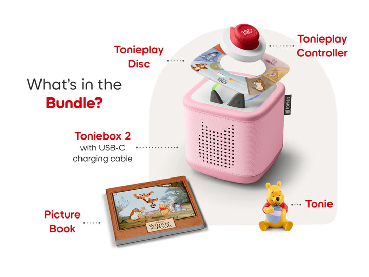 Tonies Toniebox 2 Play Set: Winnie the Pooh (Cloud Pink)