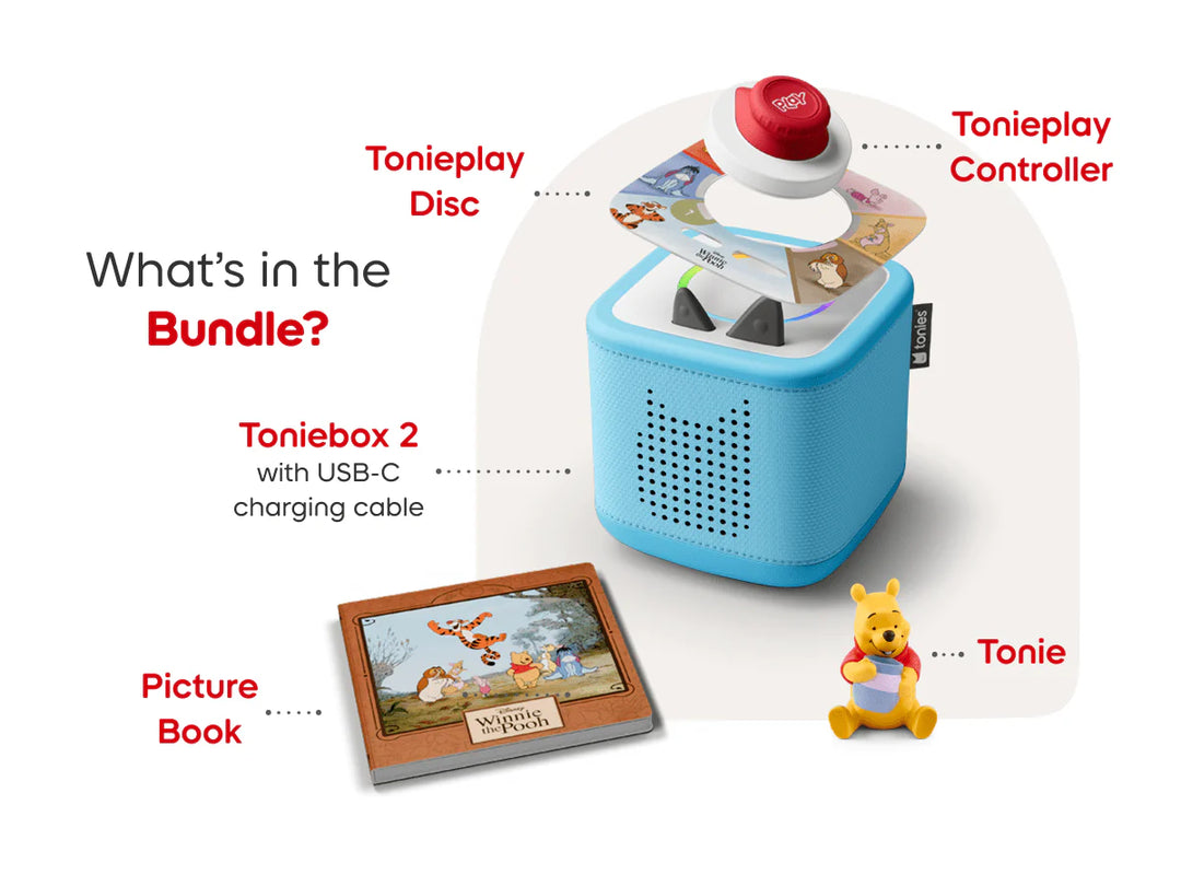 Tonies Toniebox 2 Play Set: Winnie the Pooh (Sky Blue)