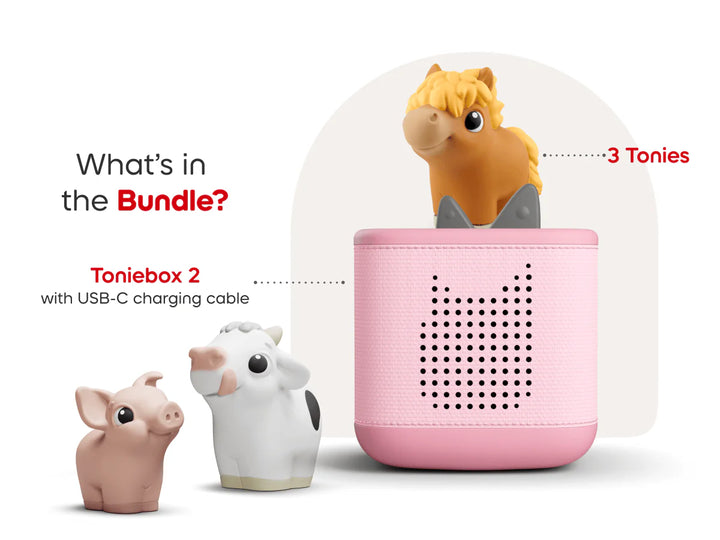 Tonies Toniebox 2 Starter Set: My First Tonies Farm (Cloud Pink)