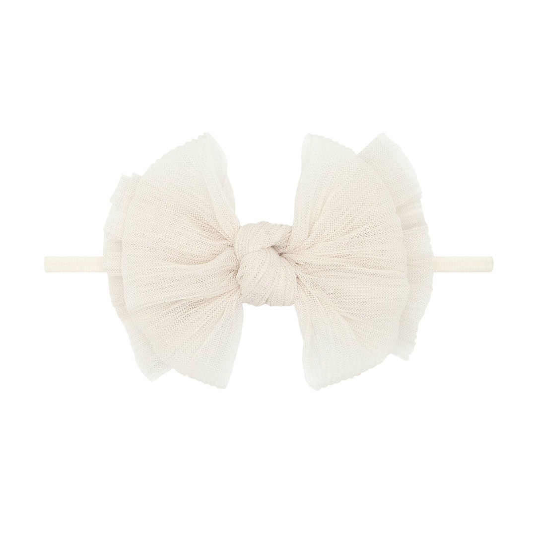 Baby Bling Bows Tulle Fab Skinny (Pleated Oatmeal)