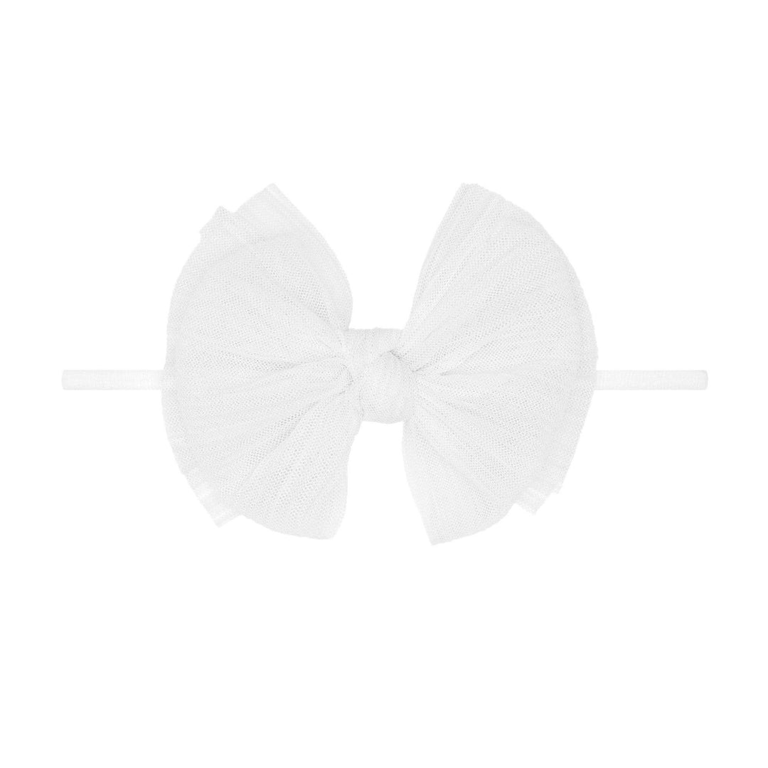 Baby Bling Bows Tulle Fab Skinny (Pleated White)