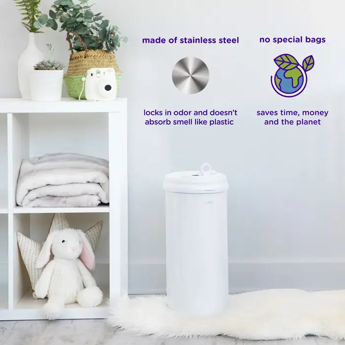 Ubbi Diaper Pail (Matte Ivory) - IN STORE PICK-UP ONLY