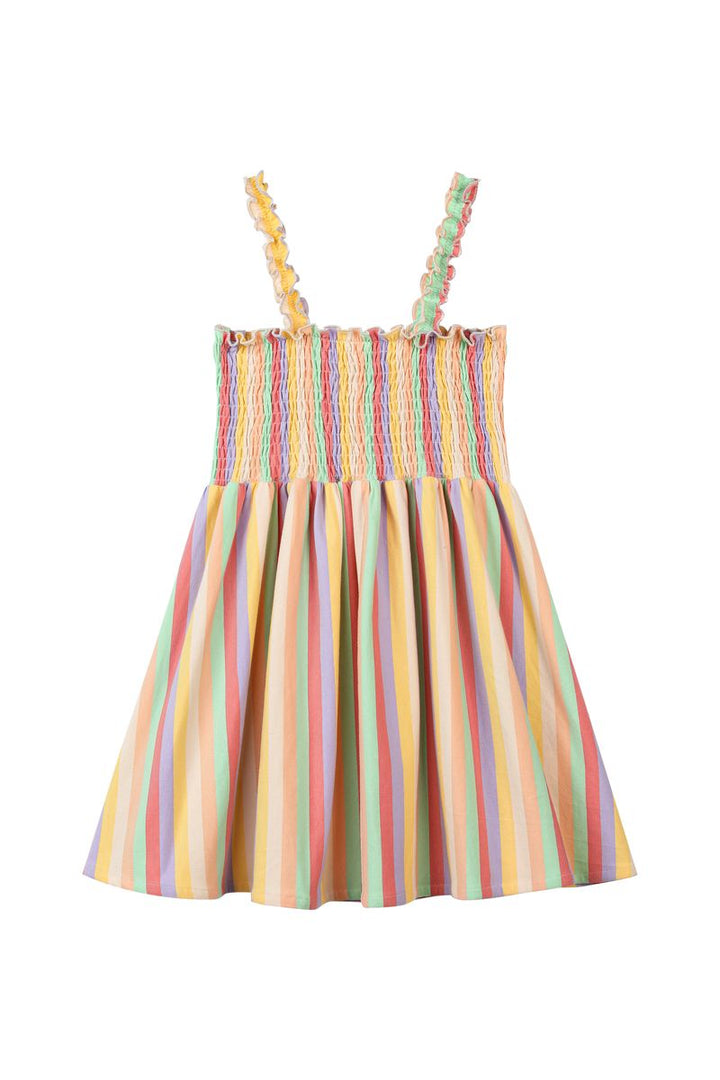 Vignette Savannah Dress (Pink Yellow Multi-Stripe)