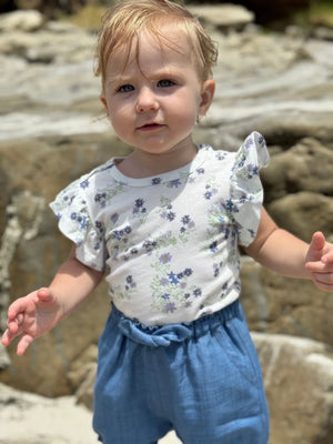 Vignette Wren Onesie (Lavender Floral)
