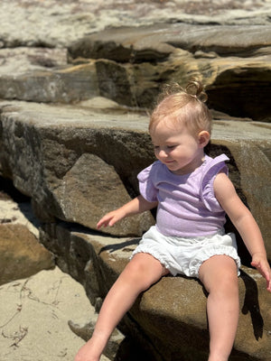 Vignette Wren Onesie (Lavender Pointelle)