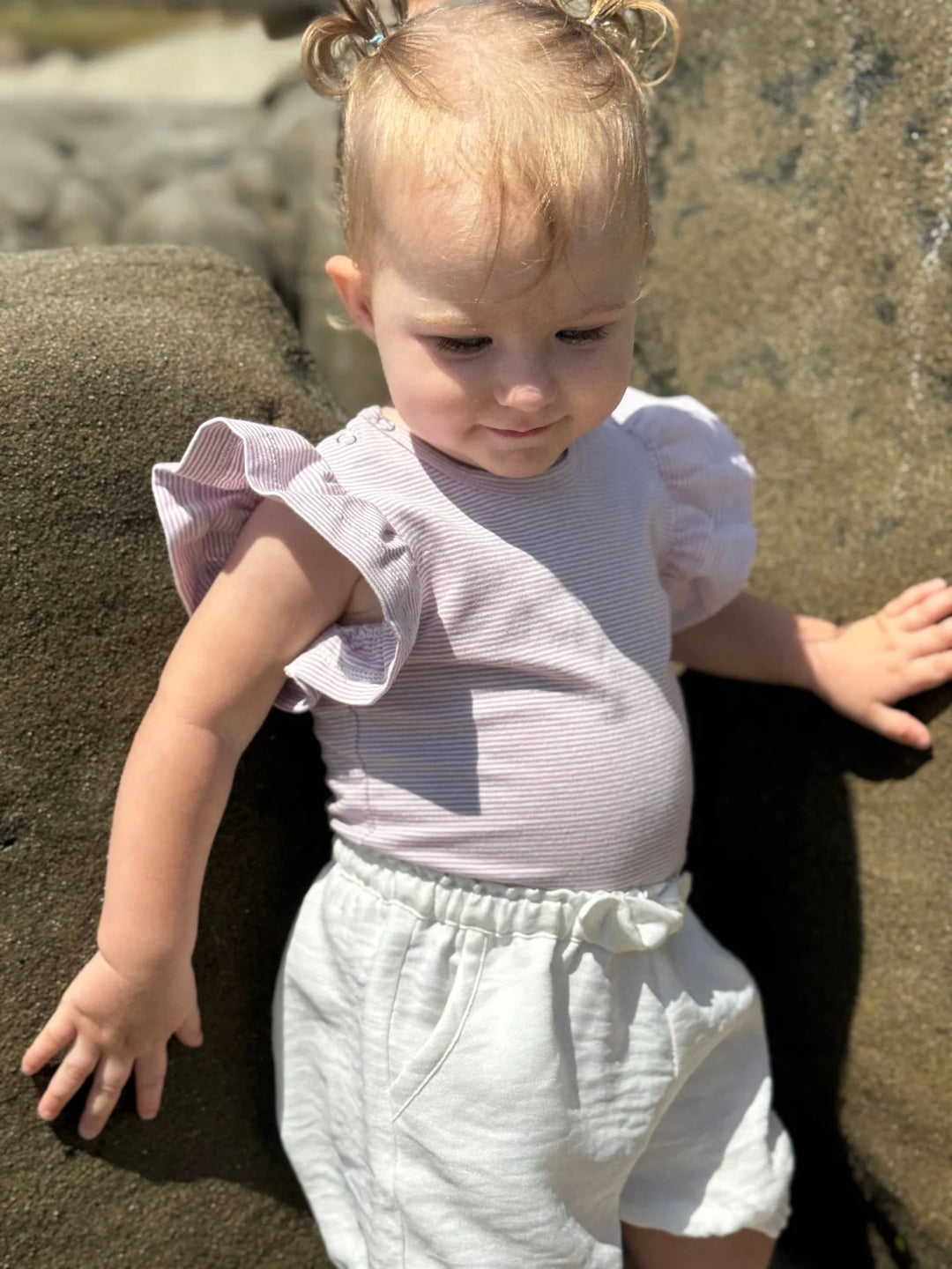 Vignette Wren Onesie (Lavender Stripe)