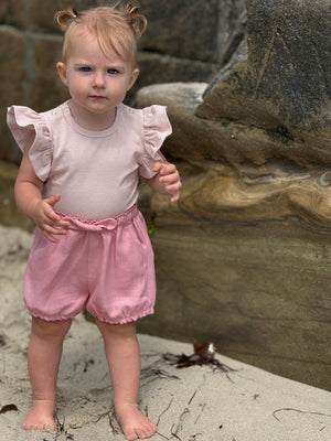 Vignette Wren Onesie (Pink Stripe)