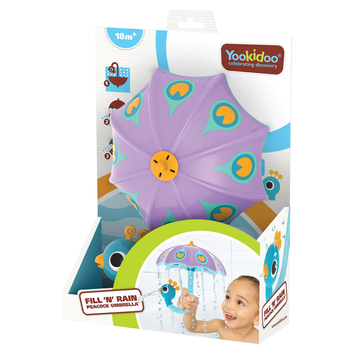 Yookidoo Fill 'N' Rain Peacock Umbrella (Purple)