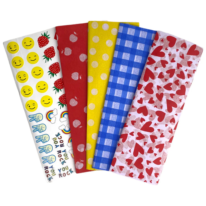 Yumbox Sandwich Paper Wrap & Stickers (Hearts) - CLEARANCE