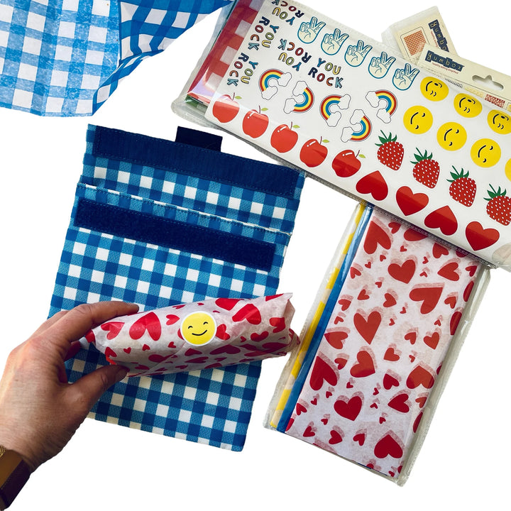 Yumbox Sandwich Paper Wrap & Stickers (Hearts) - CLEARANCE
