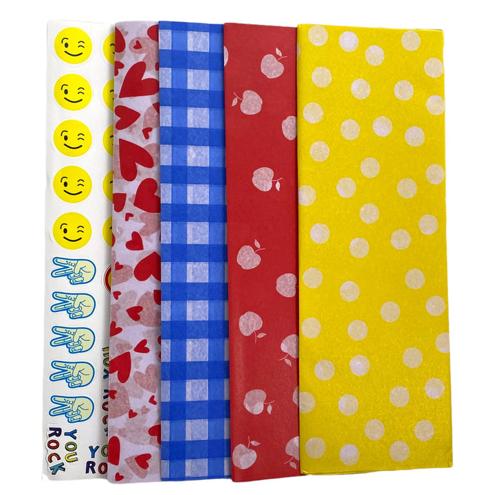 Yumbox Sandwich Paper Wrap & Stickers (Hearts) - CLEARANCE