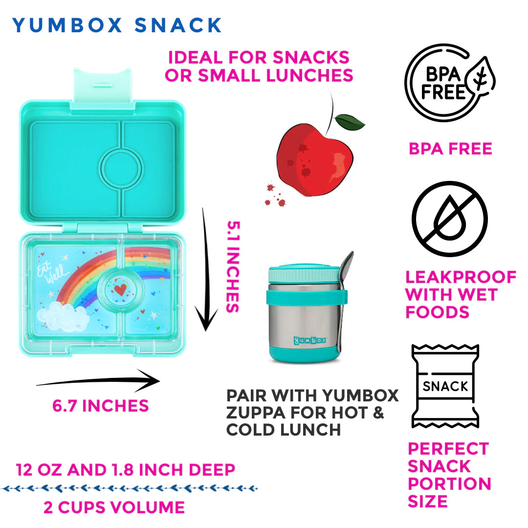 Yumbox Snack (Tropical Aqua/Rainbow Tray)
