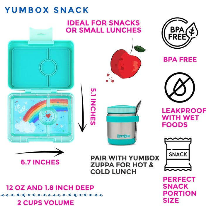 Yumbox Snack (Tropical Aqua/Rainbow Tray)