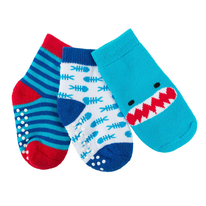 ZOOCCHINI Comfort Terry Socks 3-pk (Sherman Shark)