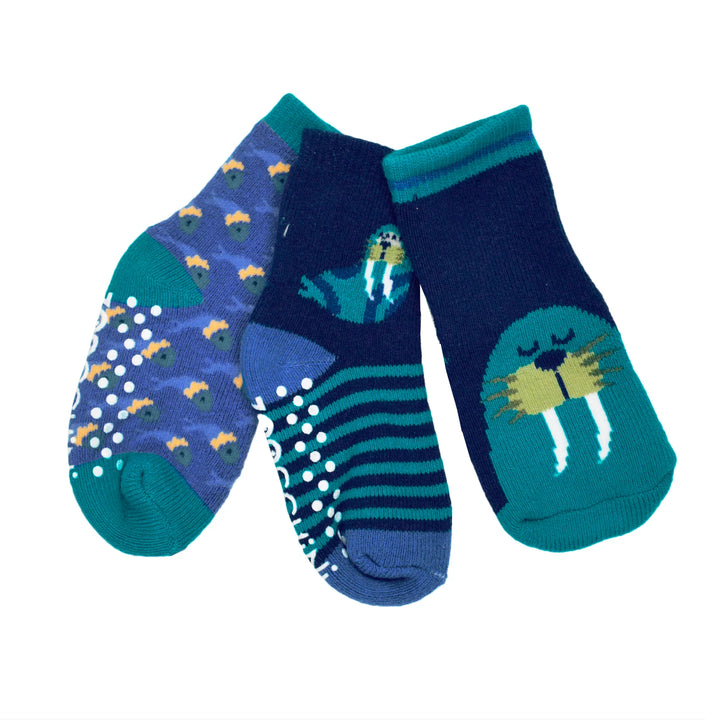 ZOOCCHINI Comfort Terry Socks 3-pk (Wally Walrus)