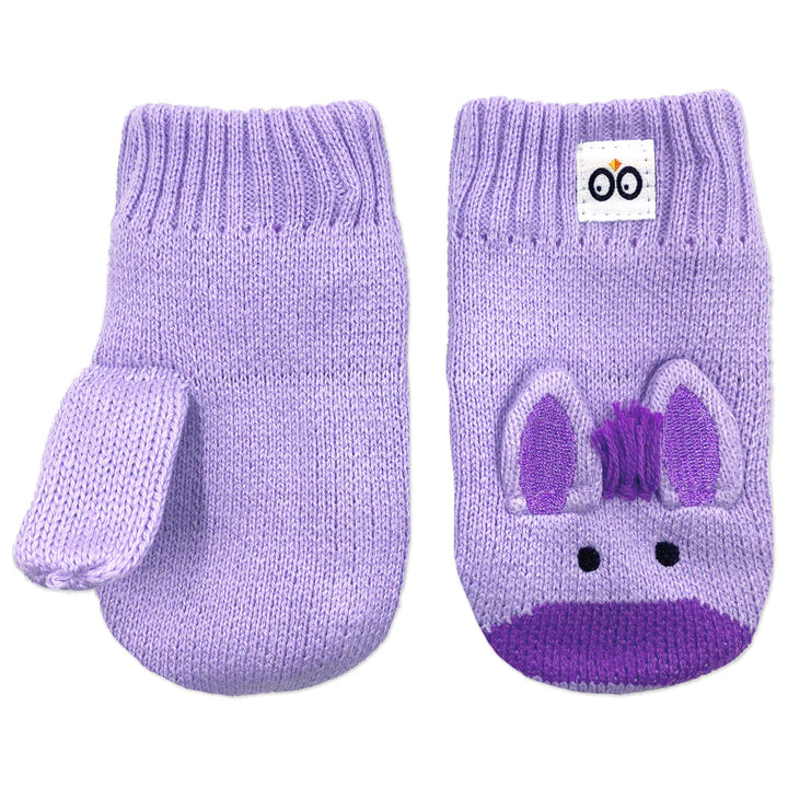ZOOCCHINI Toddler Knit Mittens (Ziggy Zebra)