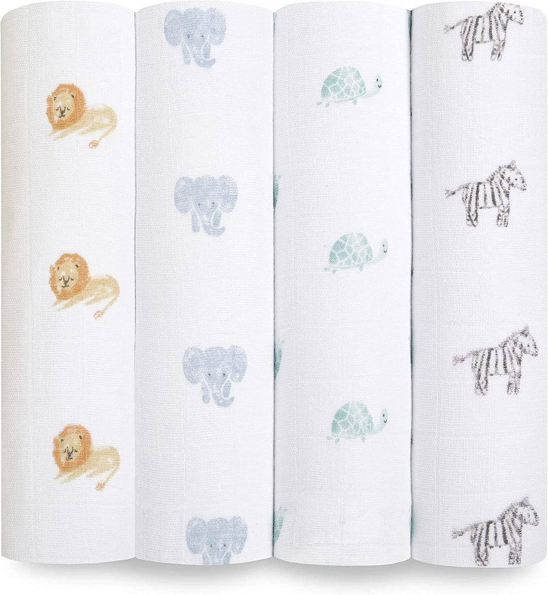 Aden + Anais Organic Swaddle Set 4-Pack (Animal Kingdom)-Nursery-Aden + Anais-031931 AK-babyandme.ca