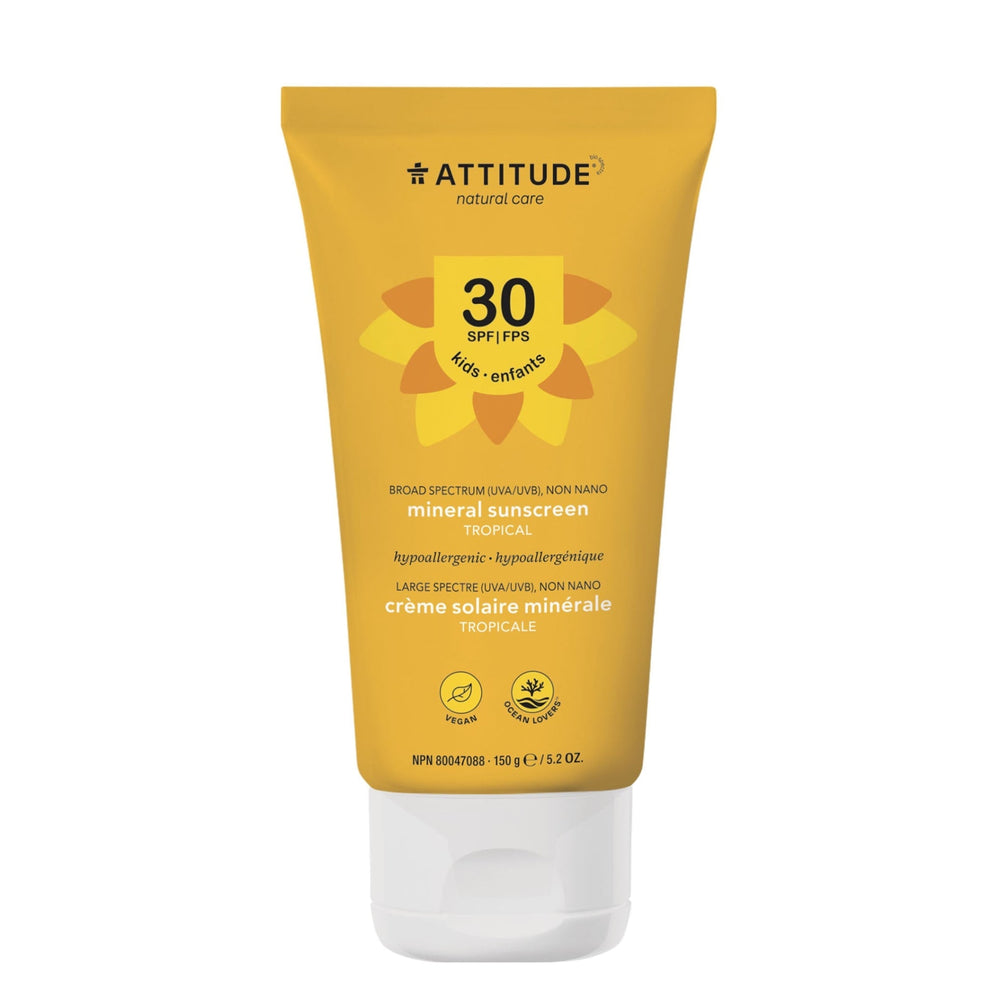 Attitude Baby and Kids Mineral Sunscreen SPF 30 Tropical (150g)-Health-Attitude-031908-babyandme.ca